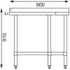 Vogue Stainless Steel Corner Table 700mm