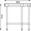 Vogue Stainless Steel Corner Table 700mm