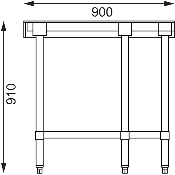 Vogue Stainless Steel Corner Table 700mm