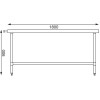 Vogue Stainless Steel Centre Table 1800mm