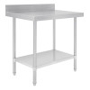 Vogue Premium Stainless Steel Table with Splashback 900mm