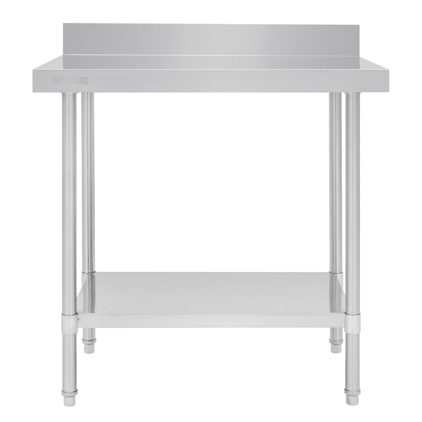 Vogue Premium Stainless Steel Table with Splashback 900mm