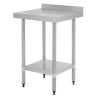 Vogue Stainless Steel Prep Table with Splashback 600mm