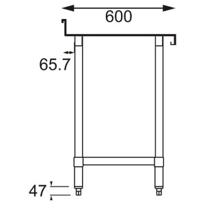 Vogue Stainless Steel Prep Table with Splashback 600mm