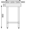 Vogue Stainless Steel Prep Table with Splashback 1800mm