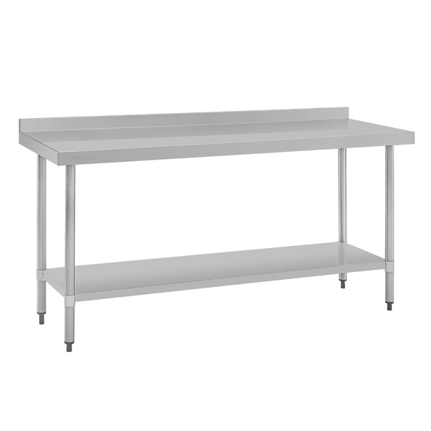 Vogue Stainless Steel Prep Table with Splashback 1800mm