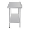 Vogue Stainless Steel Prep Table with Splashback 1800mm