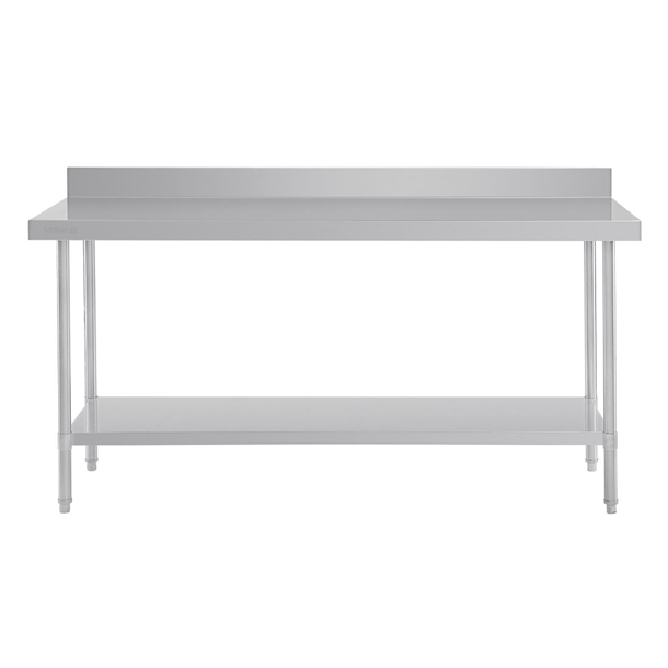 Vogue Premium Stainless Steel Table with Splashback 1500mm