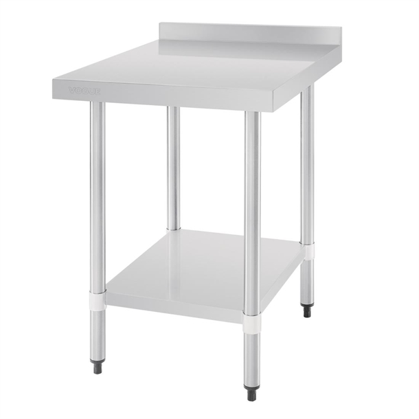 Vogue Stainless Steel Table with Splashback 600mm