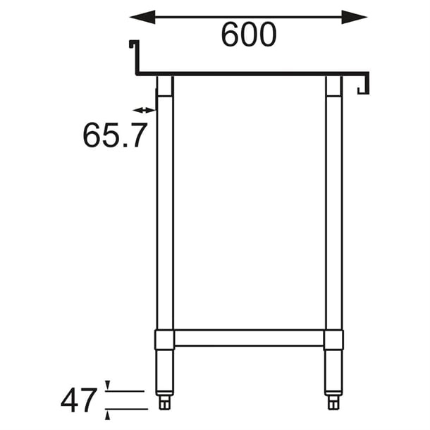 Vogue Stainless Steel Prep Table with Splashback 1800mm