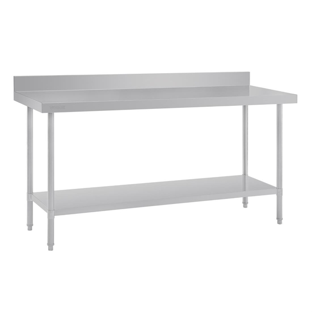 Vogue Premium Stainless Steel Table with Splashback 1500mm