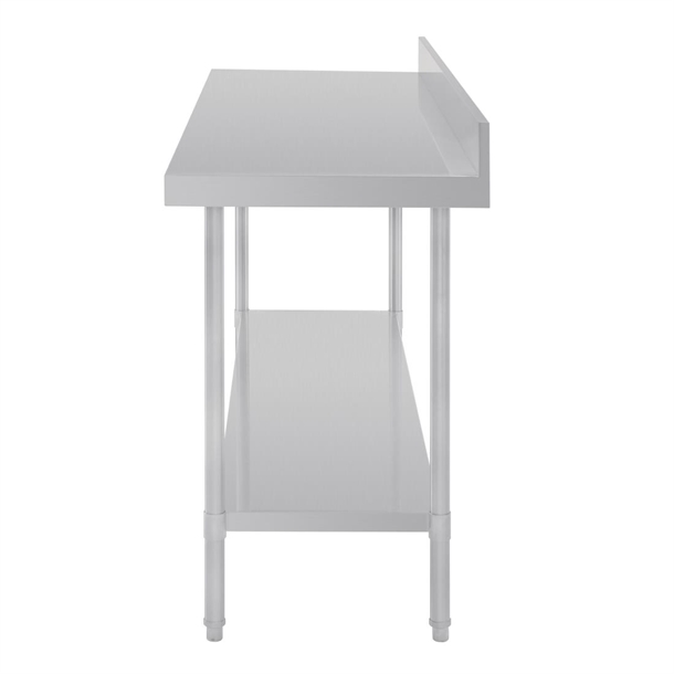 Vogue Premium Stainless Steel Table with Splashback 1500mm