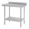 Vogue Stainless Steel Prep Table with Splashback 900mm
