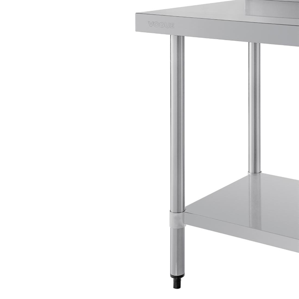 Vogue Stainless Steel Prep Table with Splashback 900mm