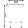 Vogue Stainless Steel Prep Table with Splashback 1200mm