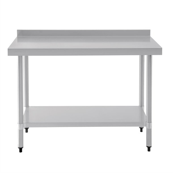 Vogue Stainless Steel Prep Table with Splashback 1200mm
