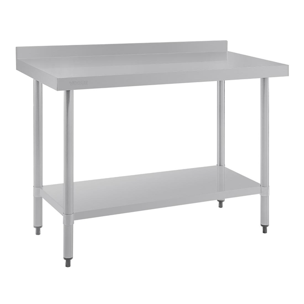 Vogue Stainless Steel Prep Table with Splashback 1200mm