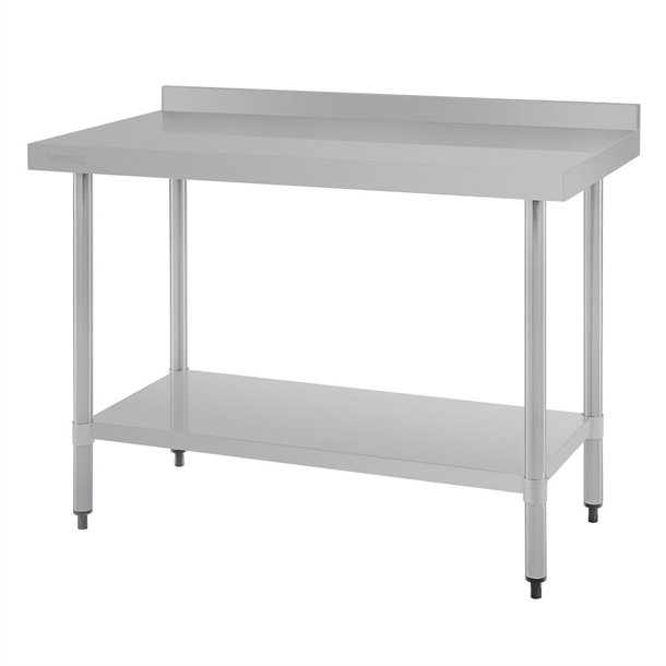Vogue Stainless Steel Prep Table with Splashback 1200mm