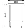 Vogue Stainless Steel Prep Table 1800mm