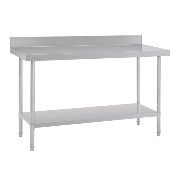 Vogue Premium Stainless Steel Table with Splashback 1800mm