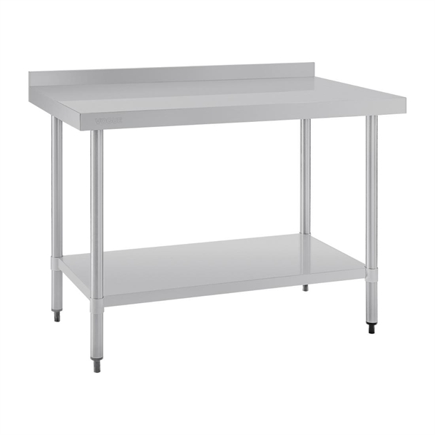 Vogue Stainless Steel Table with Splashback 1200mm