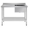 Vogue Single Bowl Sink L/H Drainer - 1200mm x700mm 90mm Drain Vogue Single Bowl Sink L/H Drainer - 1200mm x700mm 90mm Drain