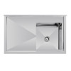 Vogue Single Bowl Sink L/H Drainer - 1200mm x700mm 90mm Drain Vogue Single Bowl Sink L/H Drainer - 1200mm x700mm 90mm Drain
