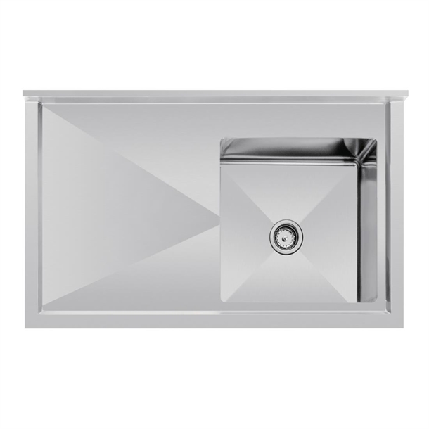 Vogue Single Bowl Sink L/H Drainer - 1200mm x700mm 90mm Drain Vogue Single Bowl Sink L/H Drainer - 1200mm x700mm 90mm Drain