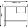 Vogue Single Bowl Sink L/H Drainer - 1200mm x700mm 90mm Drain Vogue Single Bowl Sink L/H Drainer - 1200mm x700mm 90mm Drain