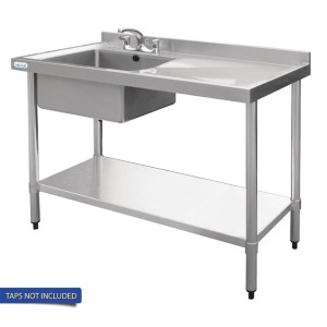 Vogue Single Bowl Sink R/H Drainer - 1000mm x700mm  90mm Drain
