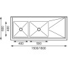 Vogue Double Bowl Sink R/H Drainer - 1500mm 90mm Drain
