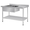 Vogue Double Bowl Sink R/H Drainer - 1500mm 90mm Drain