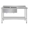 Vogue Double Bowl Sink R/H Drainer - 1500mm 90mm Drain