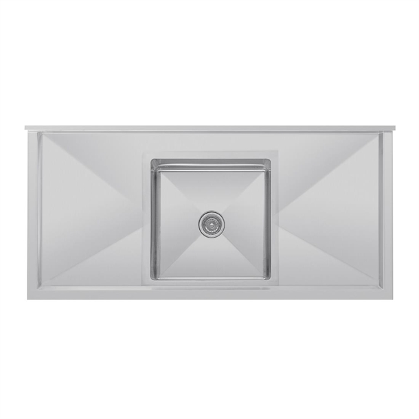 Vogue Single Bowl Sink Double Drainer - 1500mm x 700mm 90mm Drain