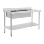 Vogue Double Bowl Sink R/H Drainer - 1800mm 90mm Drain