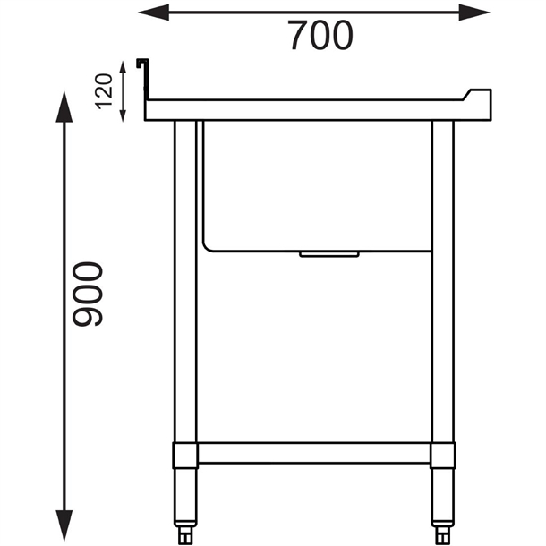 Vogue Single Bowl Sink L/H Drainer - 1000mm x 700mm 90mm Drain Vogue Single Bowl Sink L/H Drainer - 1000mm x 700mm 90mm Drain