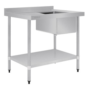Vogue Single Bowl Sink L/H Drainer - 1000mm x 700mm 90mm Drain