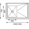 Vogue Single Bowl Sink R/H Drainer - 1200mm x 700mm 90mm Drain