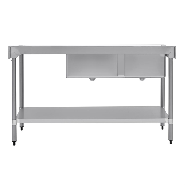 Vogue Double Bowl Sink R/H Drainer - 1500mm x 700mm  90mm Drain