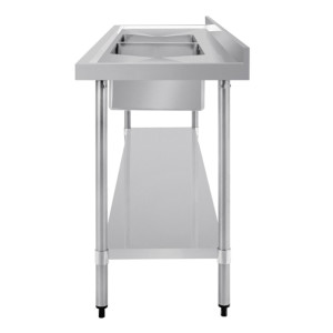 Vogue Double Bowl Sink Double Drainer - 2400mm x 700mm 90mm Drain