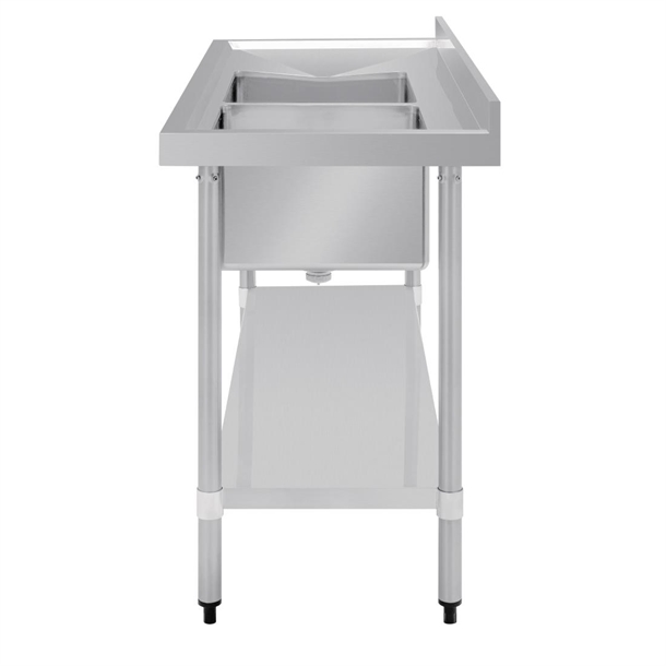 Vogue Double Bowl Sink L/H Drainer - 1500mm 90mm Drain Vogue Double Bowl Sink L/H Drainer - 1500mm 90mm Drain