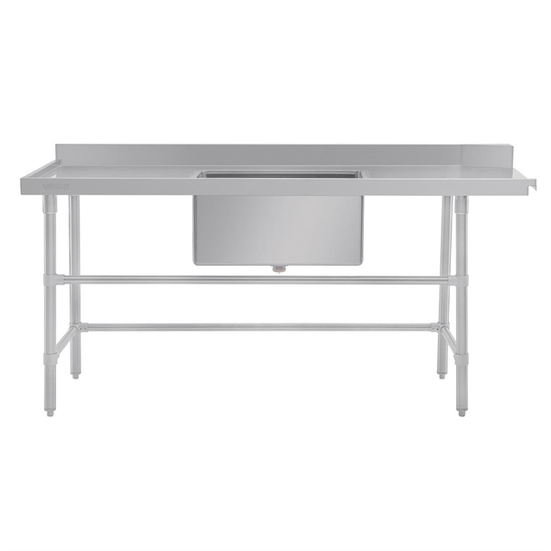 Vogue Dishwasher Inlet Table with Sink 90mm outlet - 1800x700x960mm L/H