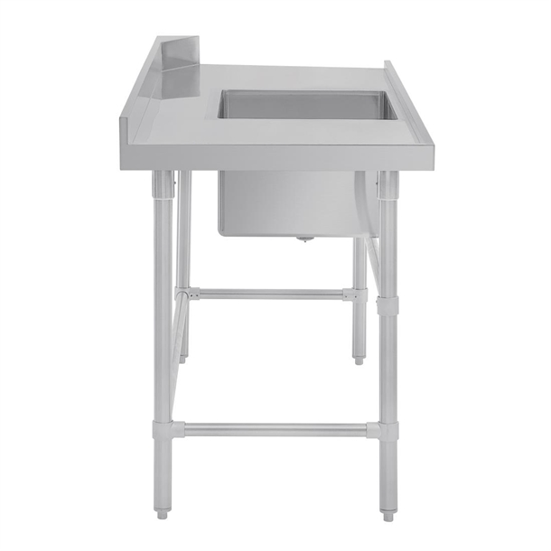 Vogue Dishwasher Inlet Table with Sink 90mm outlet - 1800x700x960mm L/H