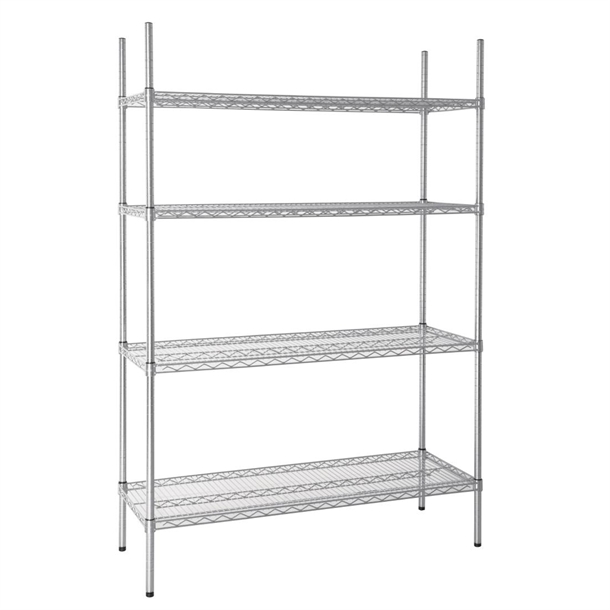 Vogue 4 Tier Wire Shelving Kit 1220x457mm Vogue 4 Tier Wire Shelving Kit 1220x457mm
