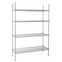 Vogue 4 Tier Wire Shelving Kit 1220x457mm
