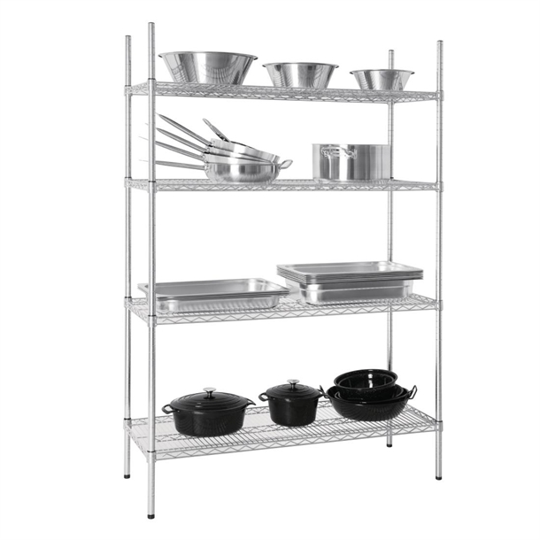 Vogue 4 Tier Wire Shelving Kit 1220x457mm Vogue 4 Tier Wire Shelving Kit 1220x457mm