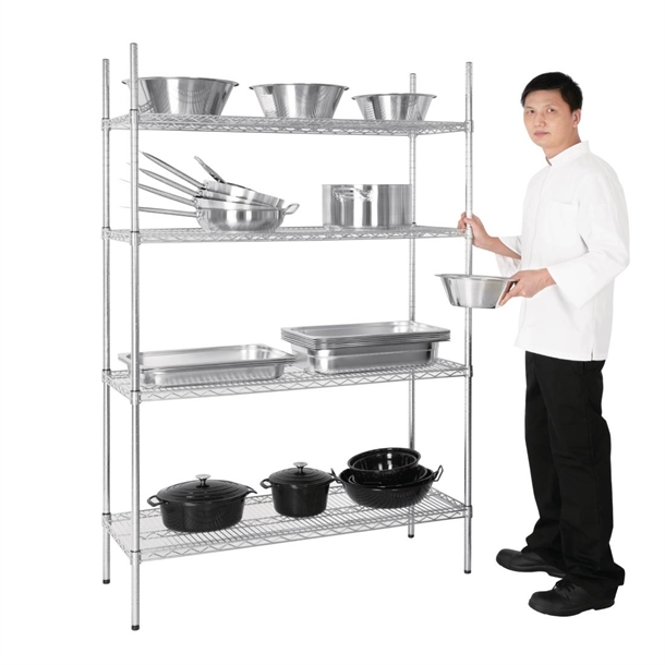 Vogue 4 Tier Wire Shelving Kit 1220x457mm Vogue 4 Tier Wire Shelving Kit 1220x457mm