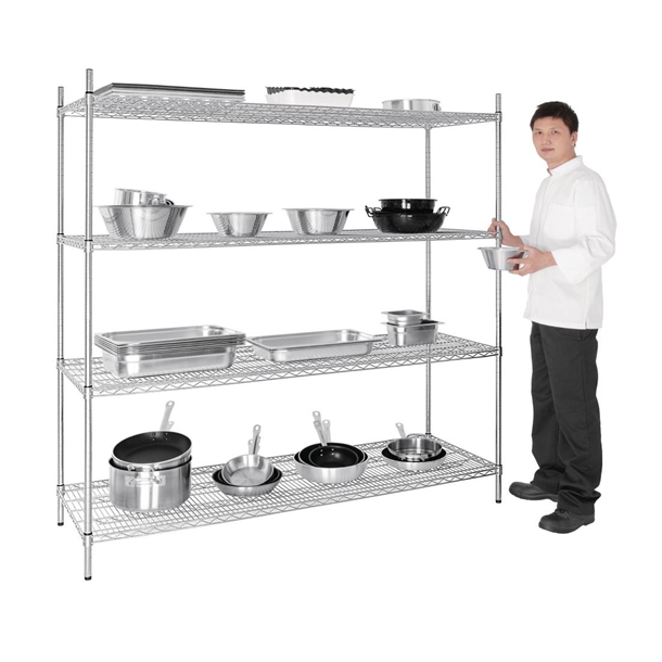 Vogue 4 Tier Wire Shelving Kit 1830x610mm Vogue 4 Tier Wire Shelving Kit 1830x610mm