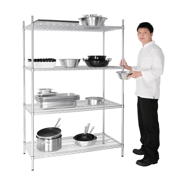 Vogue 4 Tier Wire Shelving Kit 1220x610mm Vogue 4 Tier Wire Shelving Kit 1220x610mm