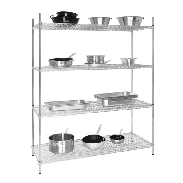 Vogue 4 Tier Wire Shelving Kit 1525x610mm Vogue 4 Tier Wire Shelving Kit 1525x610mm